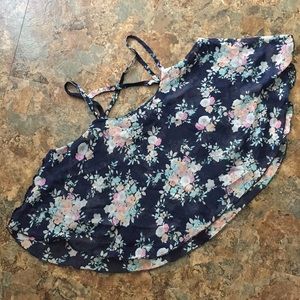 Shear floral crop top
